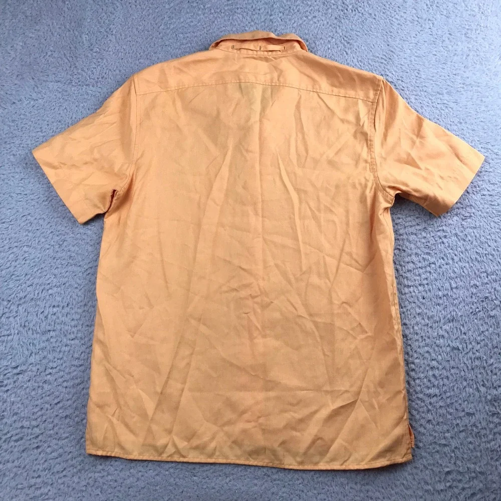 Banana Republic Button Up Shirt Mens S Orange Standard Fit Short Sleeve NEW